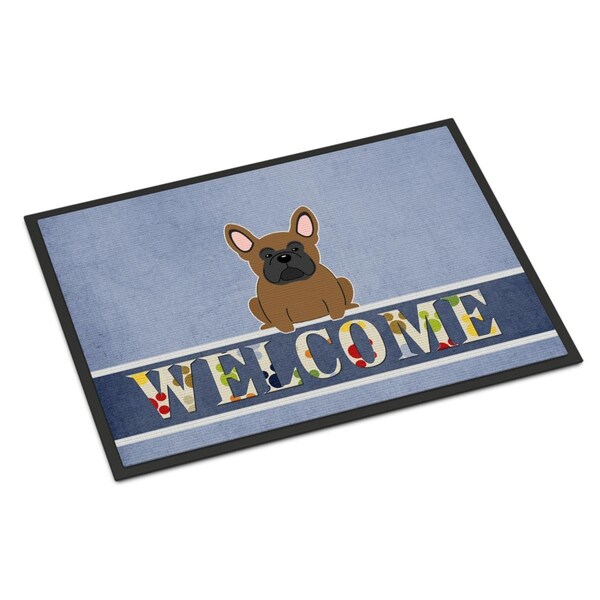 Carolines Treasures 18 x 27 in. French Bulldog Brown Welcome Indoor or Outdoor Mat BB5594MAT - main